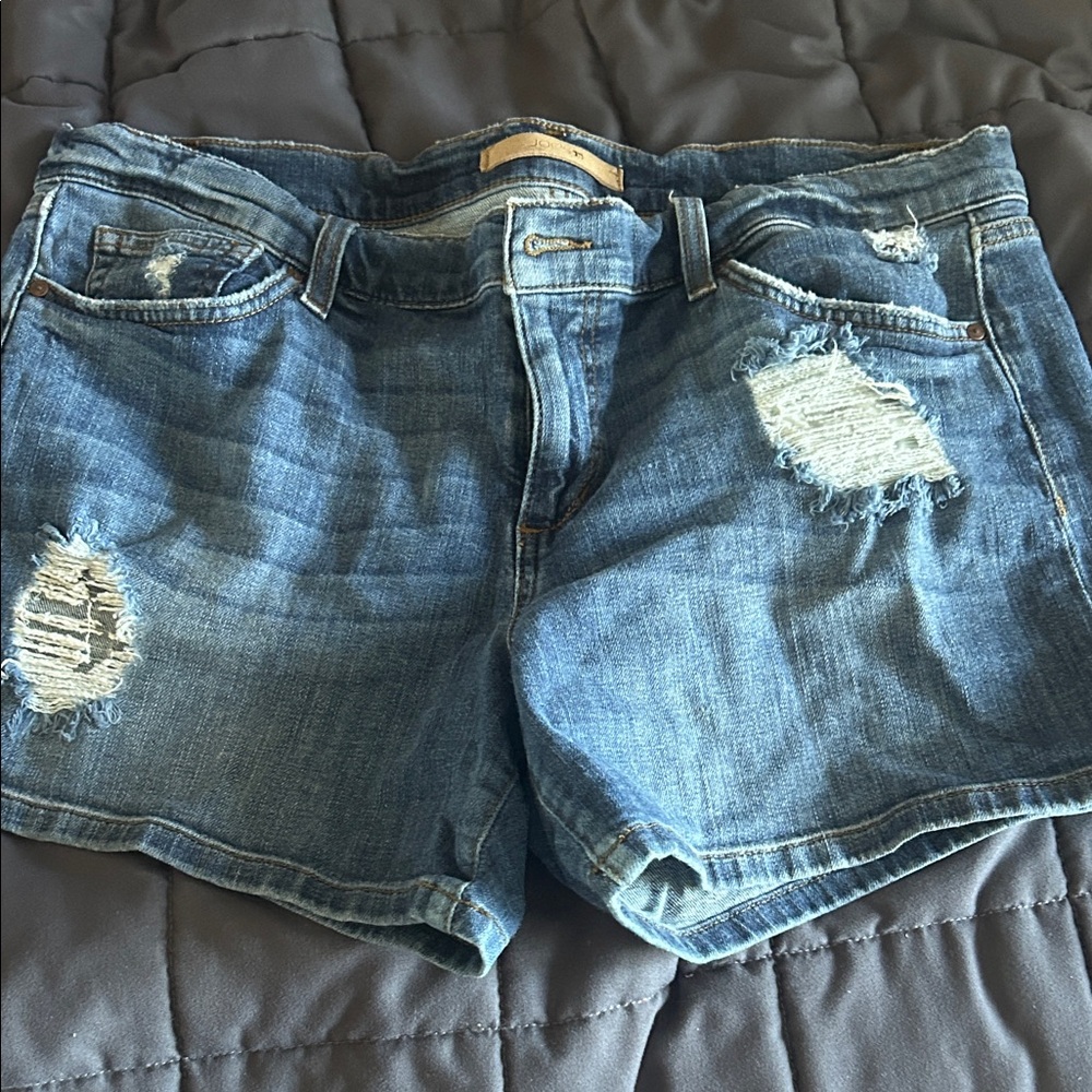 Joe's Jeans Blue Distressed Jean Shorts - 32